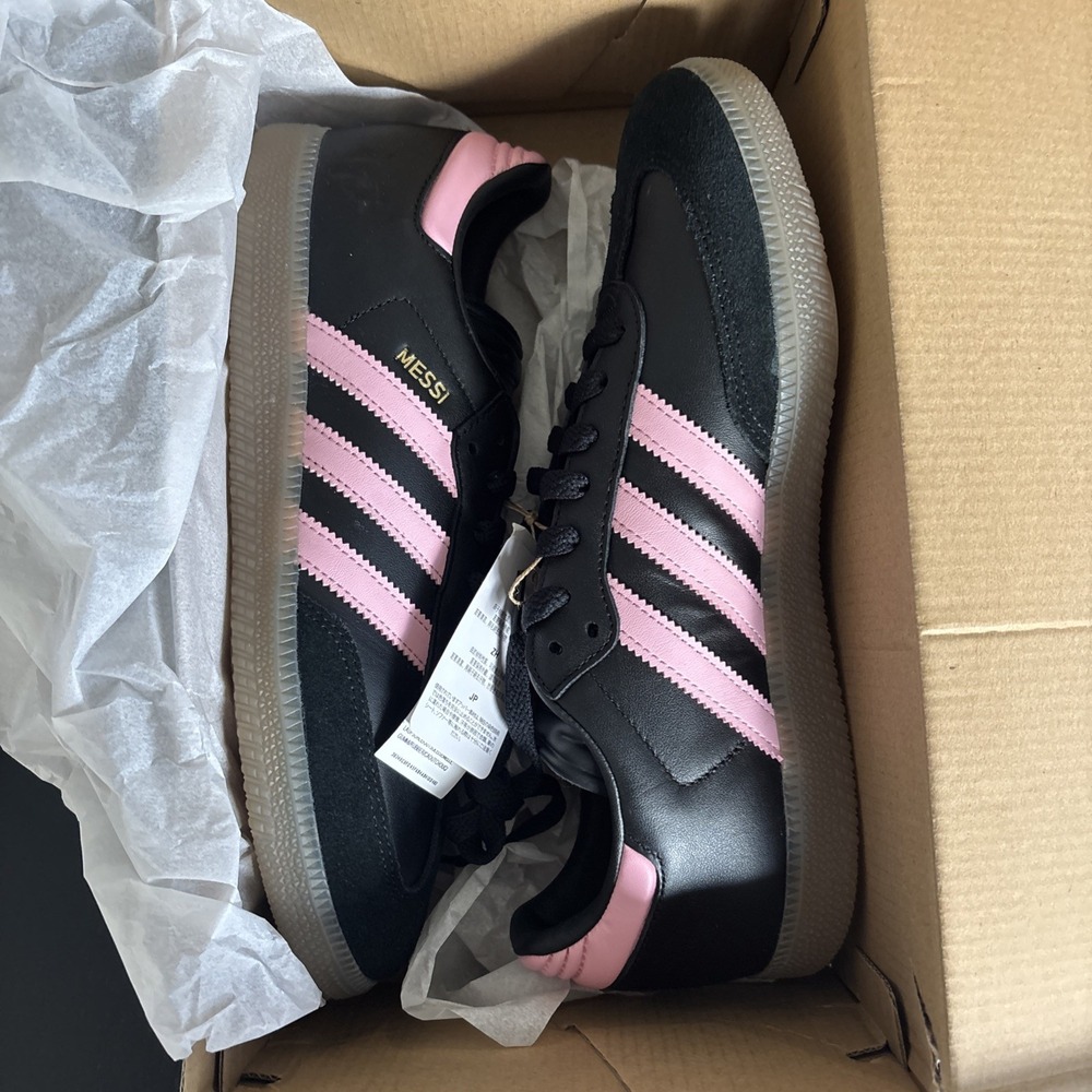 New Adidas Samba Inter Miami CF "Messi" Shoes Black / Light Pink (IH8157) Sz 9